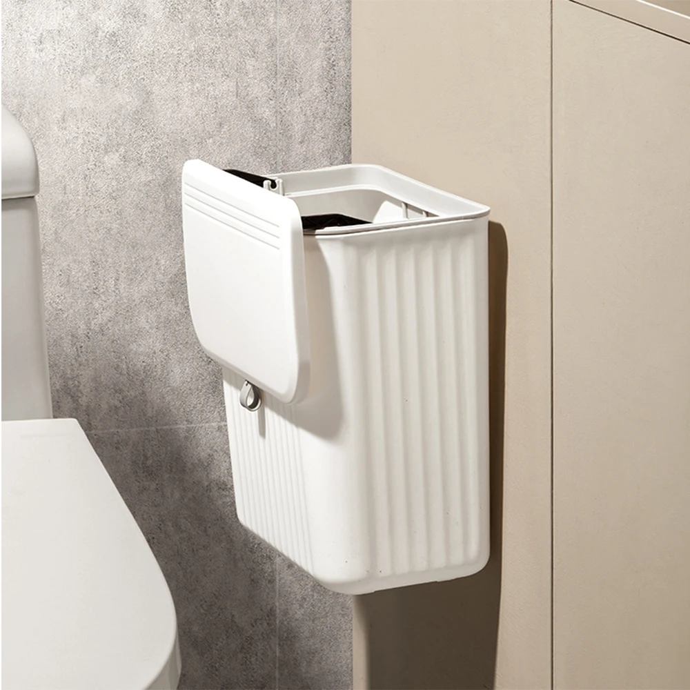 8/12L Bathroom Trash Can Toilet Wastbasket Wall Mounted Hanging Dustbin with Lid Waterproof Garbage Bin kitchen Recycle Bin