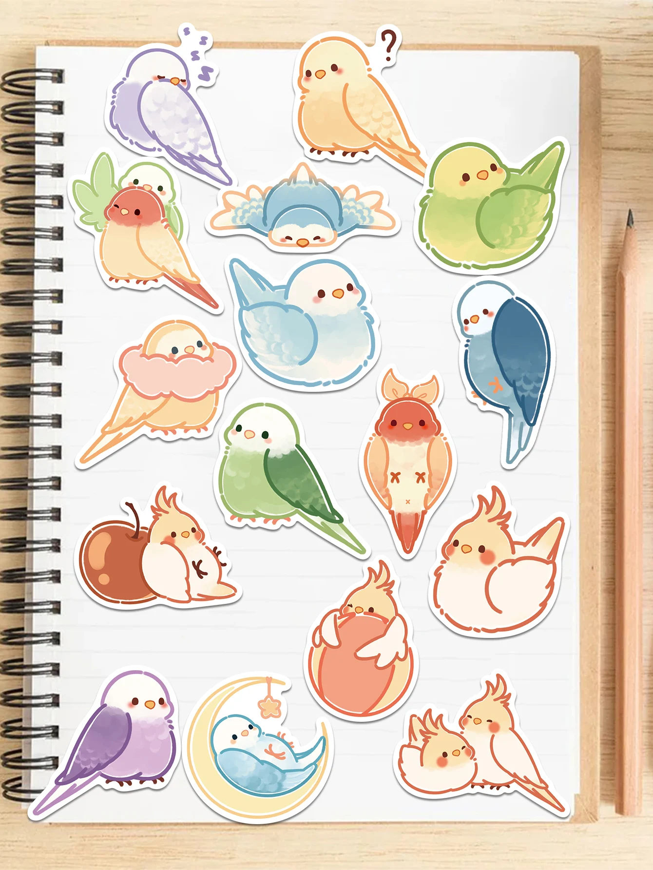 40 stücke Papagei Aufkleber Cartoon handgemalte Notebook Koffer Dekoration Skateboard Gitarre DIY wasserdichten Aufkleber