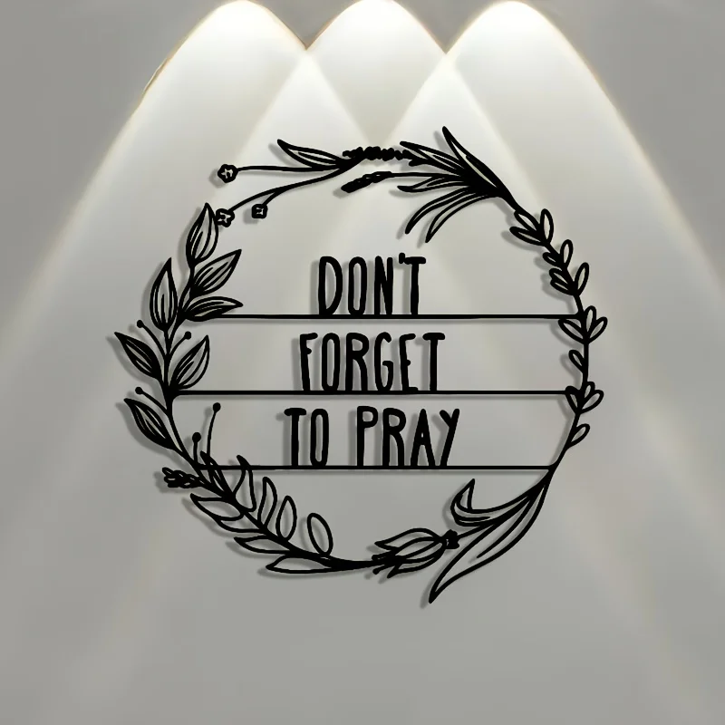 Don't forget to pray with the statue wall decor, metal wrought iron wall art decoration，Home、Kitchen Supplies 1pc