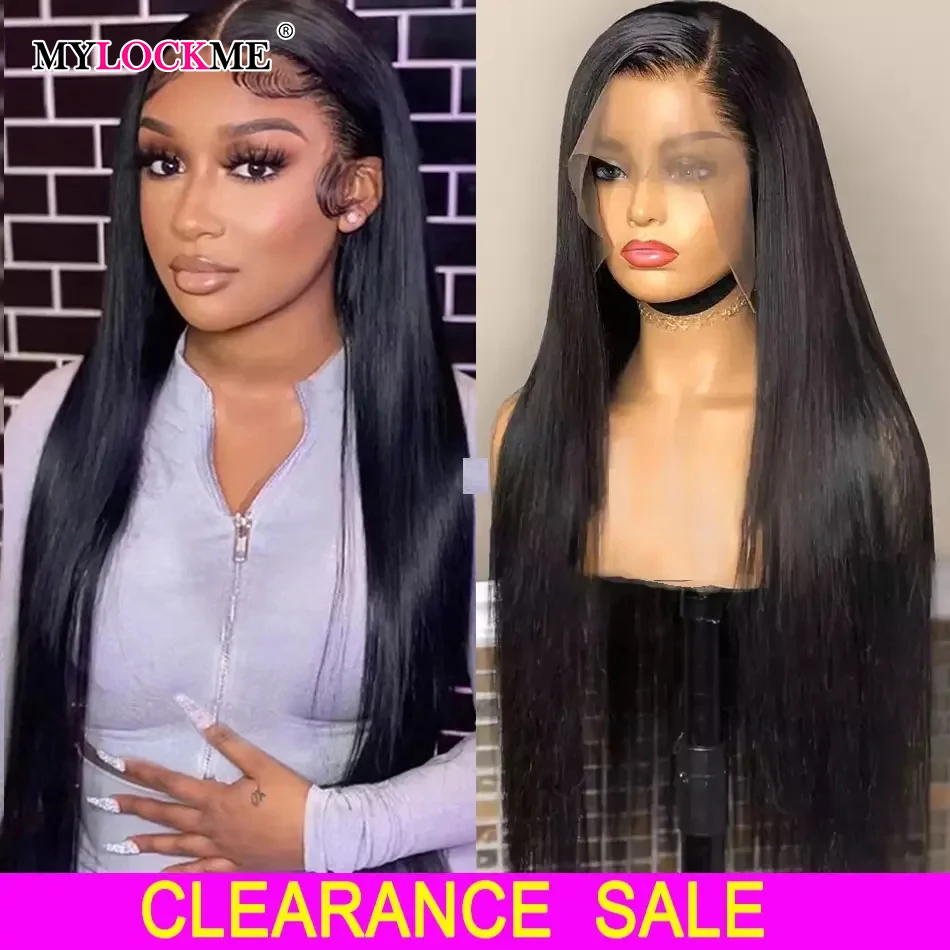 Brazilian 4X4 Bone Straight Lace Closure Human Hair Wig 13x4 13x6 Glueless HD Transparent Lace Front Wigs For Women Pre Plucked