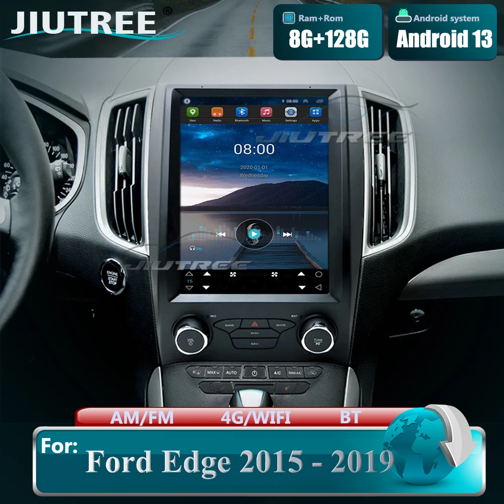 

Автомагнитола 10,4 дюйма для Ford Edge 2015 2016-2019 2 Din Android 13 Автомобильный мультимедийный плеер GPS-навигация головное устройство DSP Carplay