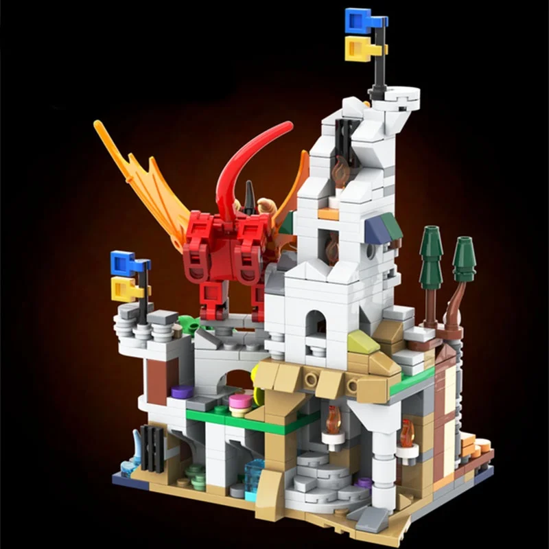 634 قطعة MOC الزنزانات الصغيرة التنين الأحمر نموذج اللبنات هدية الكريسماس العمارة فكرة الطوب الاطفال لعبة عيد ميلاد #4