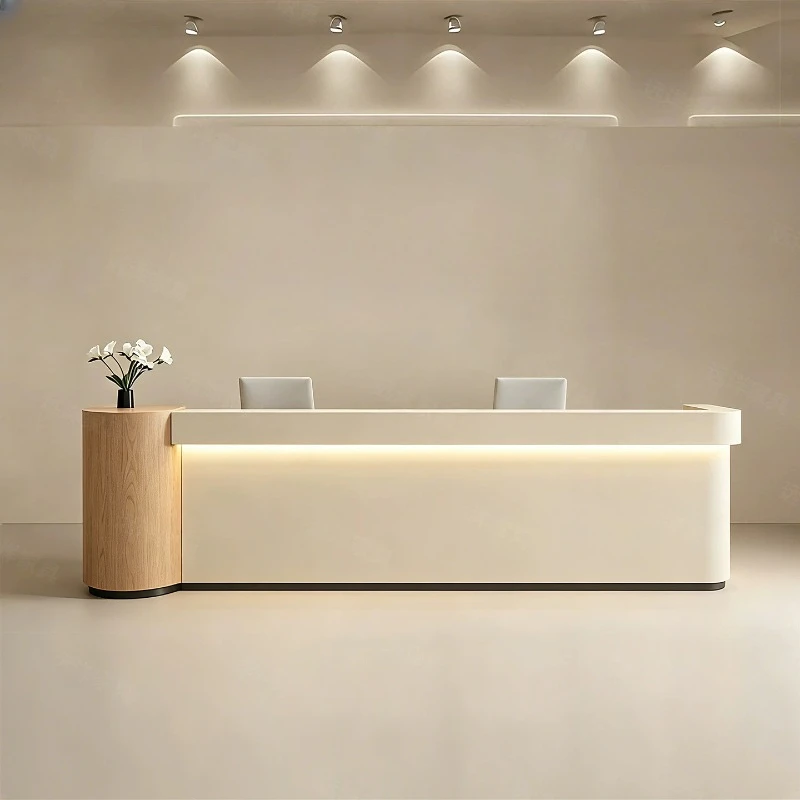 Company Executive Reception Desks Modern Luxury Unique Design Reception Desks Aesthetic Simple Mostrador Commercial Furniture