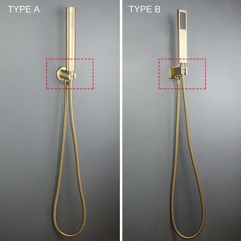 Titular De Chuveiro De Mão Preto Com Conector De Saída, Suporte De Latão, Base De Chuveiro Fixa, Redonda E Quadrada, Acessórios Do Banheiro