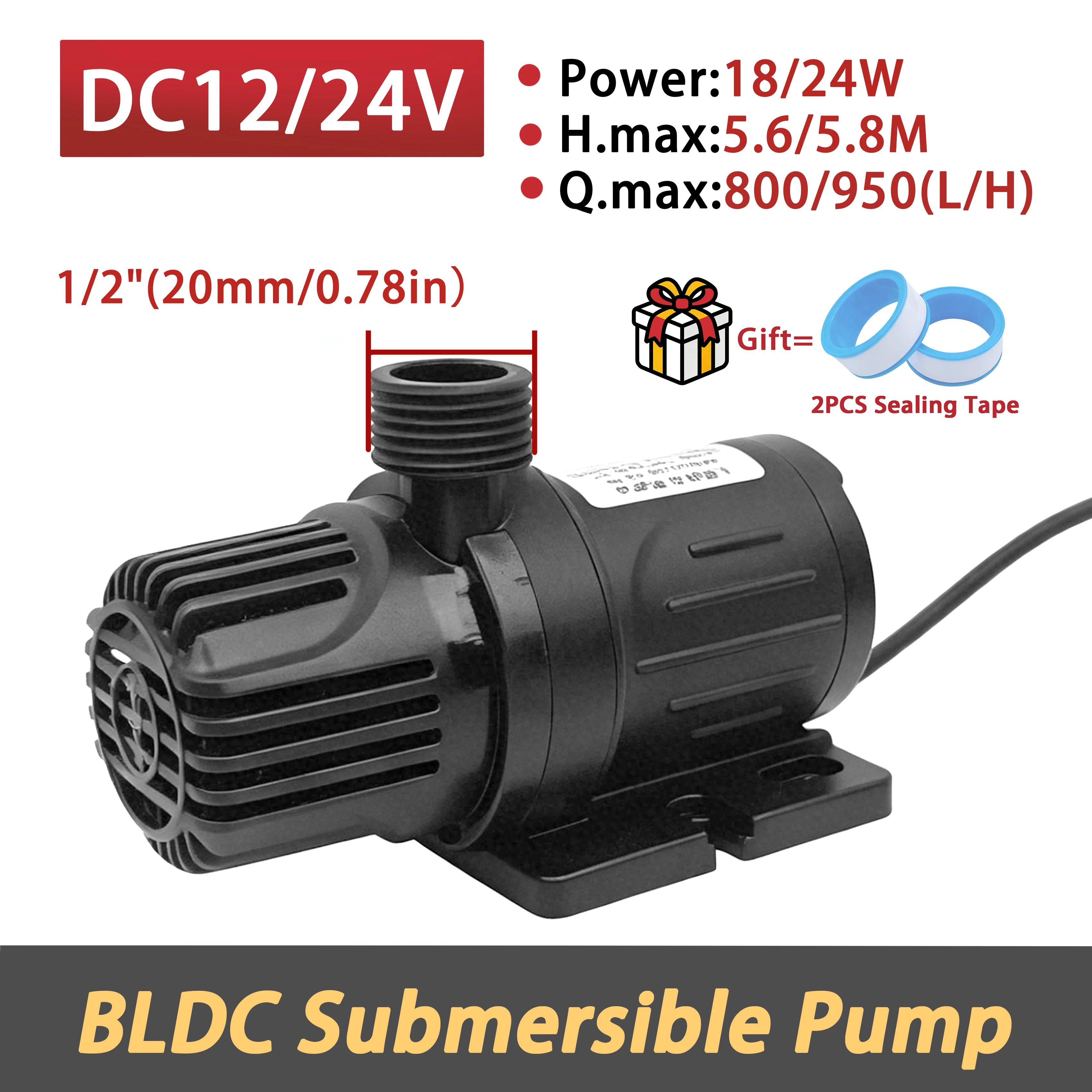 

DC12V Water Pump, Solar-powered Water Pump, Brushless Motor Submersible Pump, DC24V Water Pump, Booster Pump