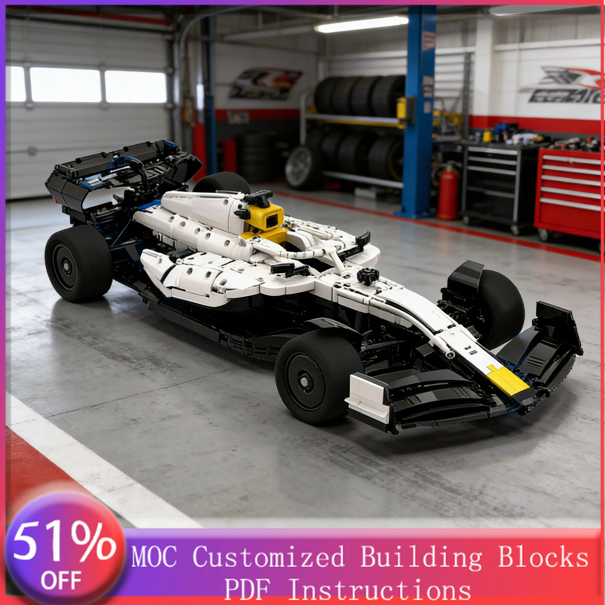 

3426 PCS Sports Car White single-seat four-wheel MOC Customize Modular Building Block Design Simple DIY Boys Festival Toy Gift