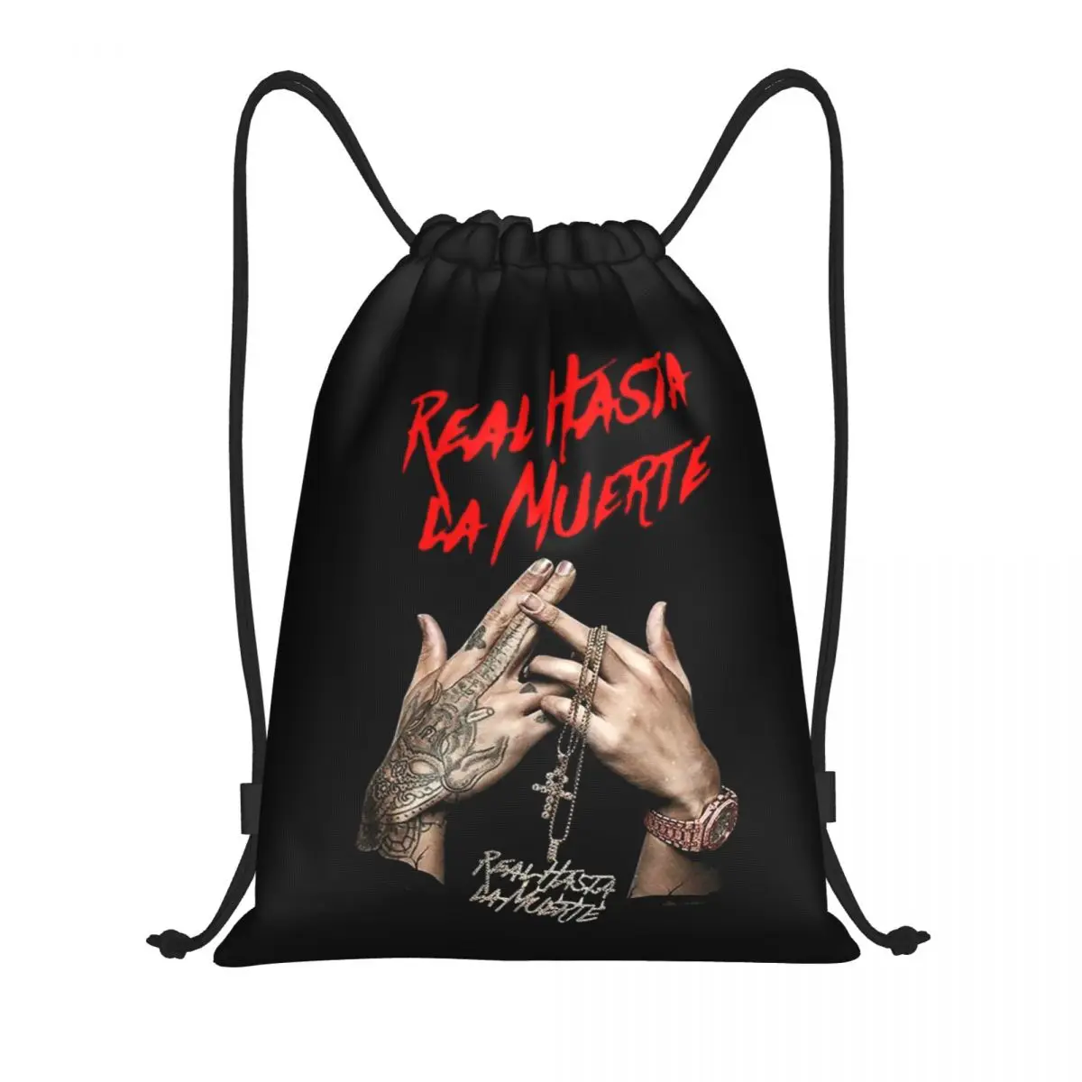 

Custom Anuel AA Real Hasta La Muerte Drawstring Bags for Shopping Yoga Backpacks Men Women Sports Gym Sackpack