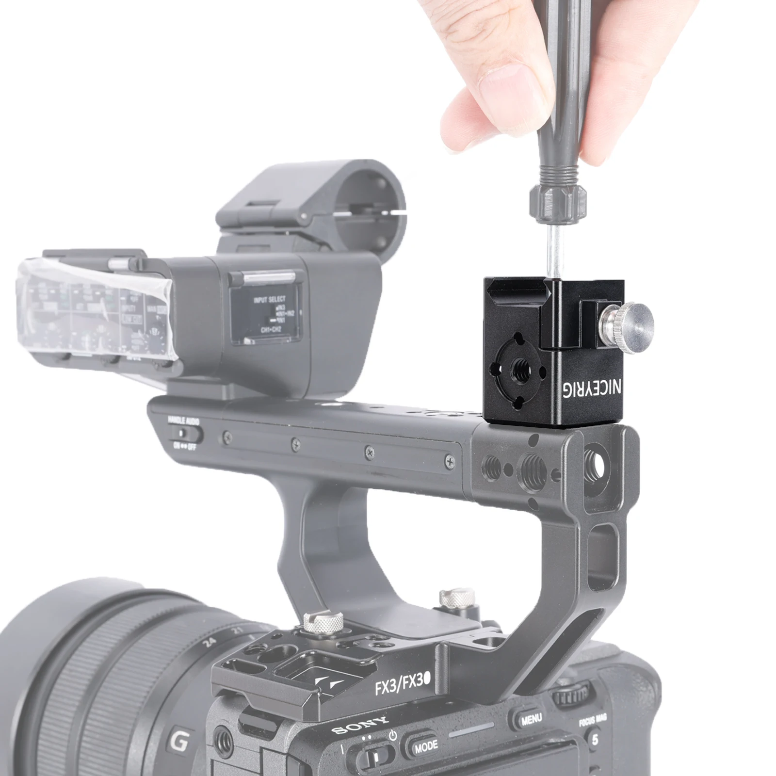 Braçadeira Niceyrig Nato para parafuso de localização Arri (3/8''-16) Adaptador