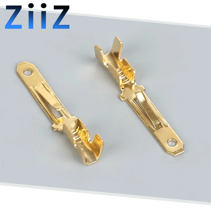 50/100Pcs 2.8 mm Gold Automotive Crimp Terminal Male Spade Connector Brass Pins ZiiZ  Splice Wire Terminals DJ611-6.3A