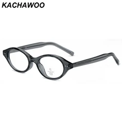 Kachawoo oval blue light eyeglasses for men TR90 acetate small glasses frame women retro accessories Korean style grey leopard