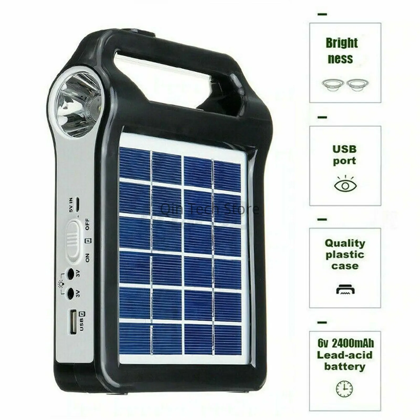 Imagem -02 - Portátil Sistema de Energia do Painel Solar Gerador de Carregamento Usb Acampamento com Led 220v