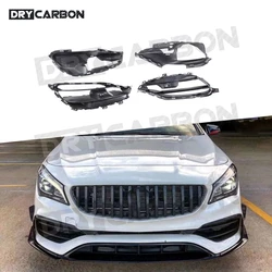 ABS Black Car Front Fog Light Air Vent Trim Cap Foglamp Cover Grills For Mercedes Benz CLA Class W117 CLA45 AMG 2016 -2018