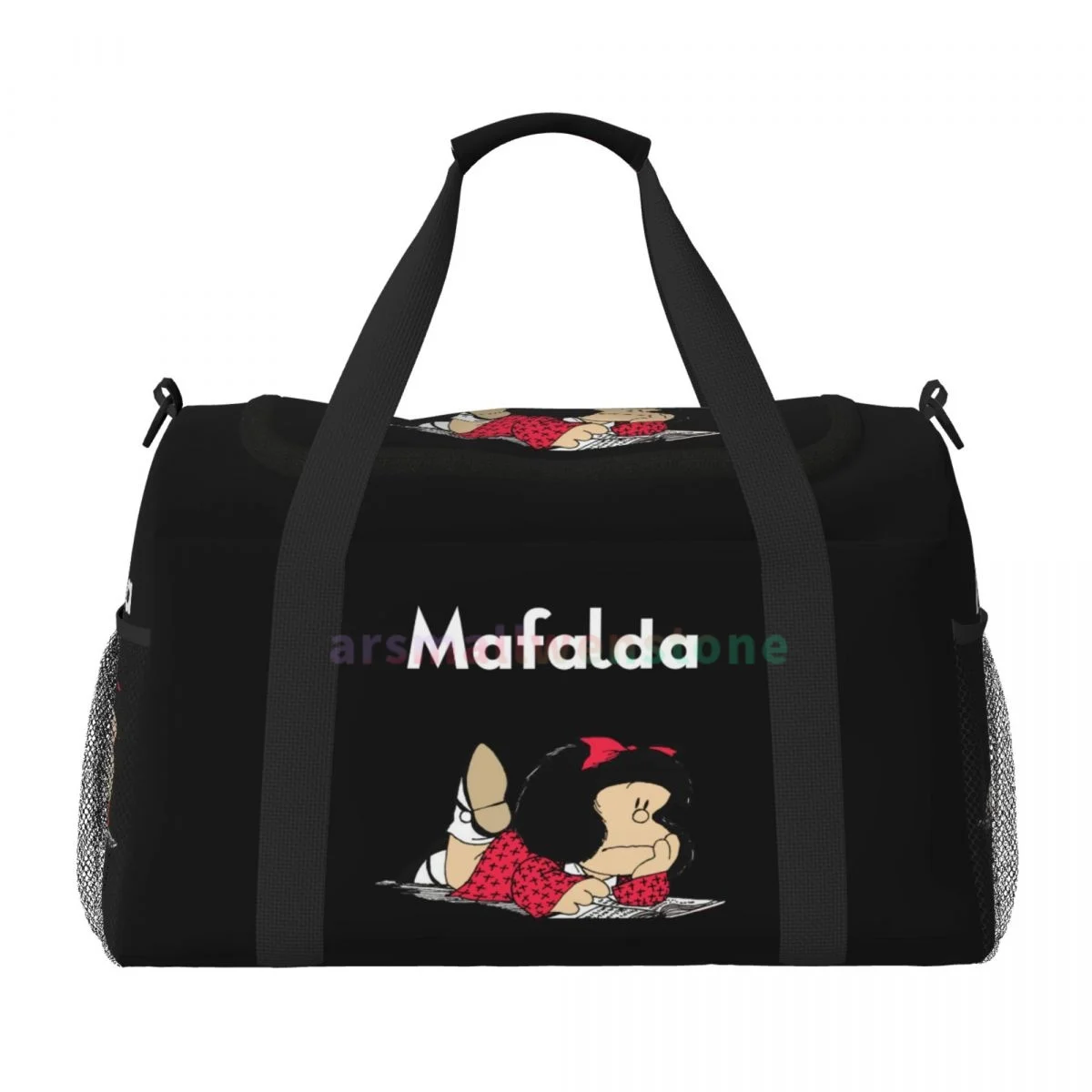 Mafalda Travel Duffel Bags Personalized Weekender Bag with Shoulder Strap Sport Gym Yoga Luggage Bag