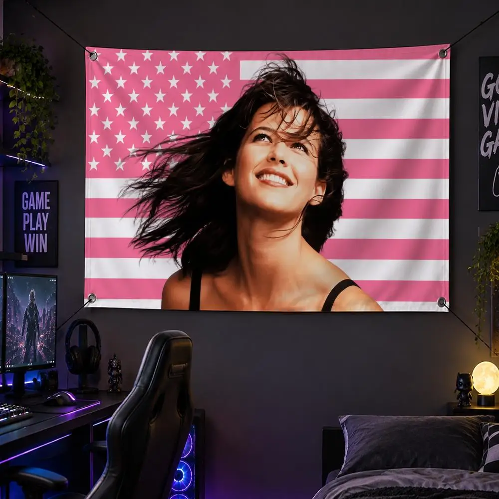 Actor French Classic S-Sophie Marceau Flags Banner Decor for Bedroom,Garden,Party,Club,Gaming Room,Garage Fan Gift