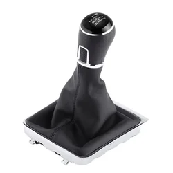 6 Speed 12mm Manual Car Gear Shifter Shift Knob With Leather Gaiter Boot For VW For Passat B7 2011-2015 12mm 3AA711113A
