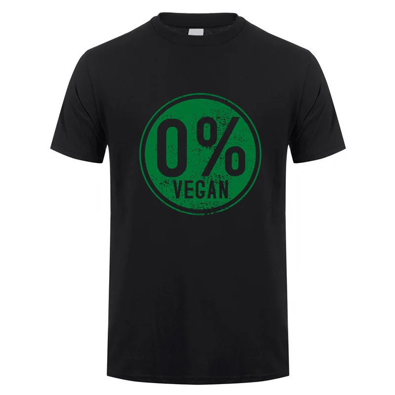 Anti Vegan Zero Percent Vegan T Shirts Men Funny  Funny Meat Lover Tshirt Gifts Cotton Short Sleeve Tops Tee DY-118