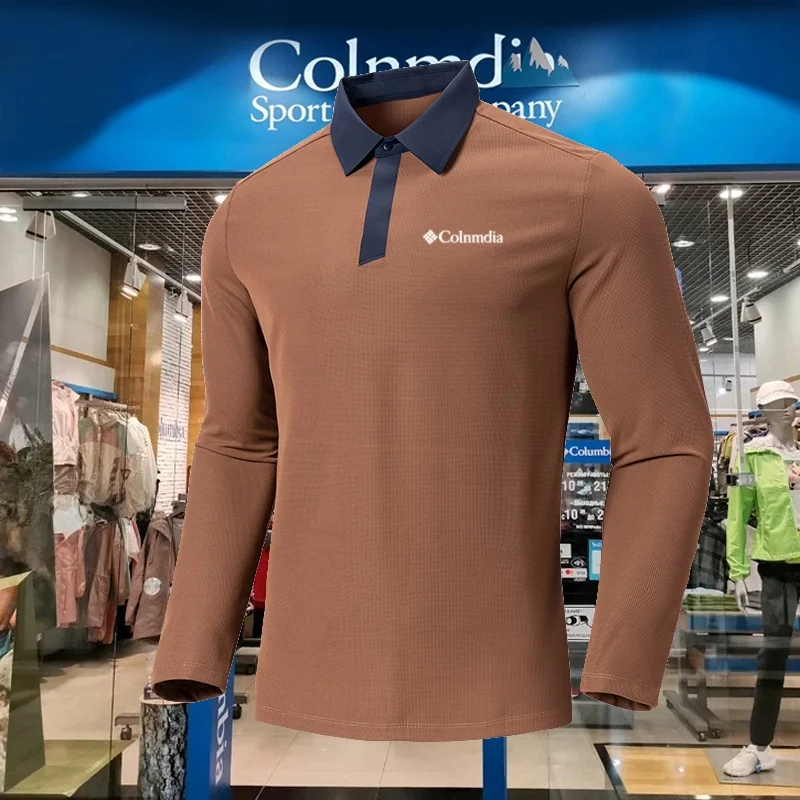

Colun New Men's Long Sve irt T-irt Hoodie Autumn Winter Turn-down Collar Thin Fce Sports Casual Top