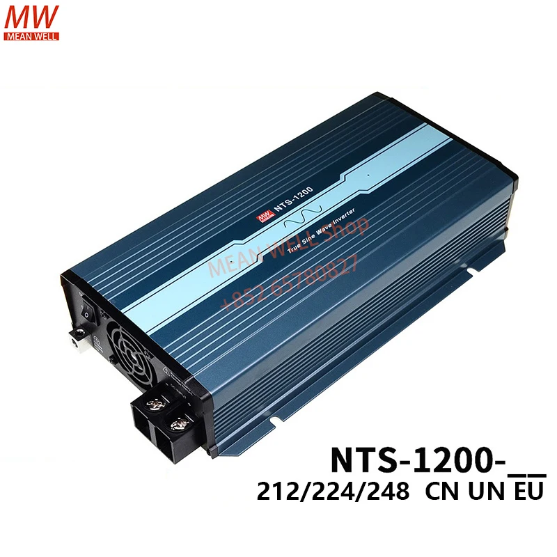 Original MEAN WELL Switching Power Supply 1200W High Reliable True Sine Wave DC-AC Power Inverter NTS-1200-212 224 248 EU CN UN