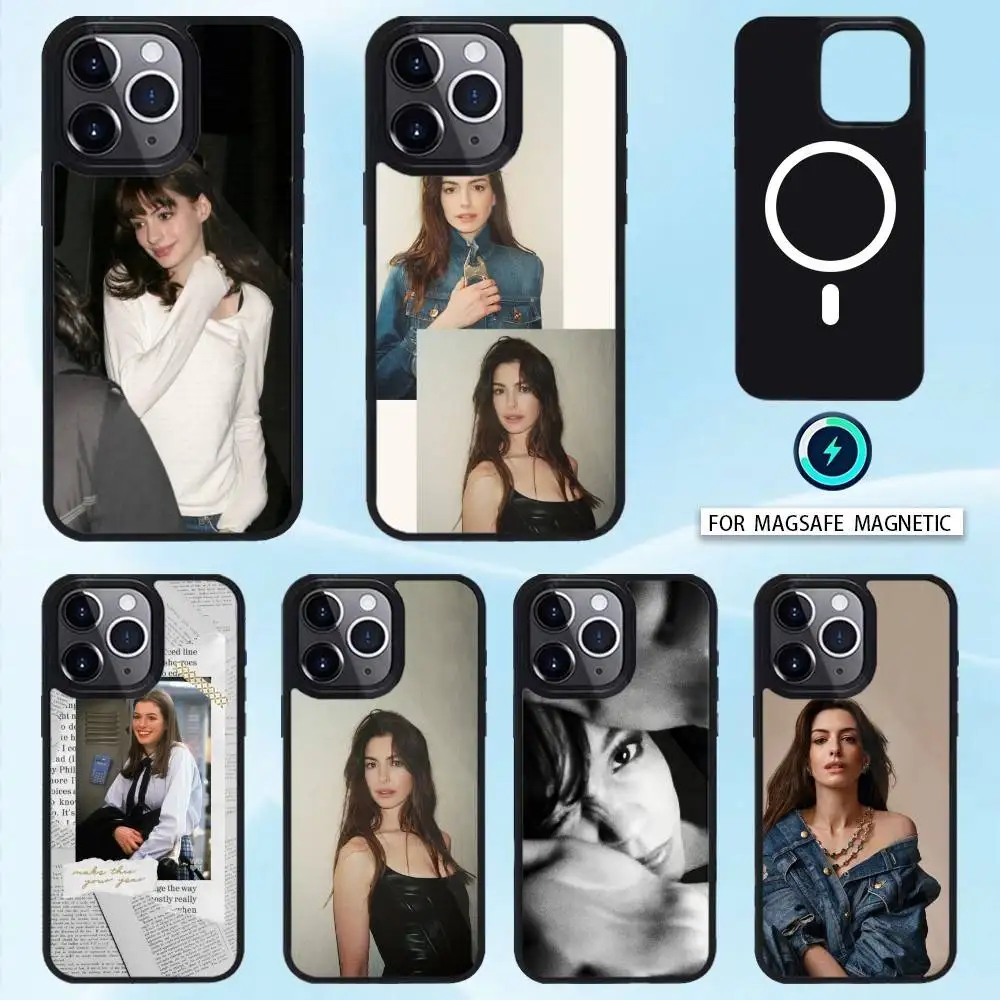 

A-Anne Actor H-Hathaway Phone Case For iPhone 16,15,14,13,12,11,Plus,Pro,Max Magsafe Magnetic Wireless Charging
