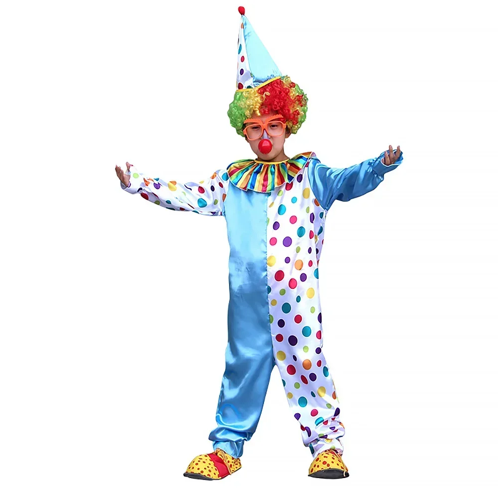 Combinaison à pois مهرج LYus pour parent et enfant، Tenue de Performance sur scène magique amusante، adaptée à la fête