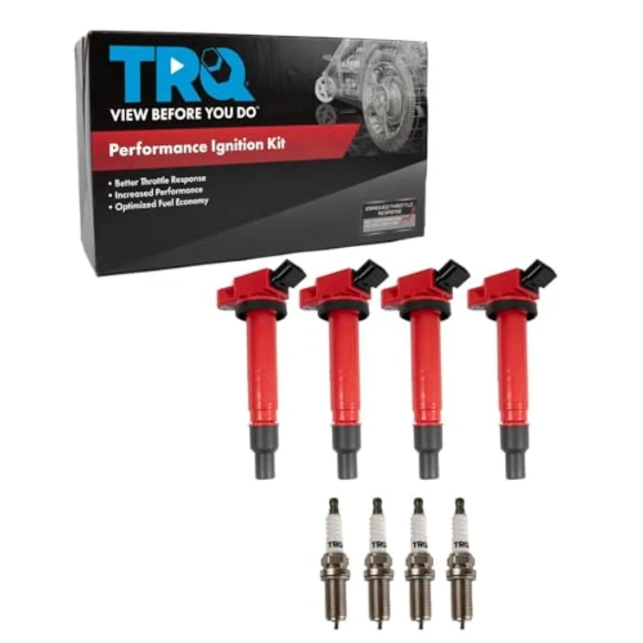 

Катушка зажигания TRQ и комплект свечей зажигания, 8-компонентные иридиевые свечи зажигания, совместимые с Scion xB 2014-2015 годов для высокопроизводительного двигателя