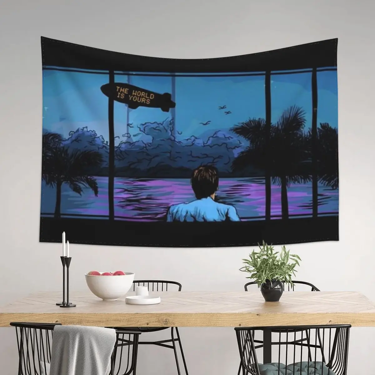 

scarface The World is Yours Tapestry Living Room Decoration Decoration Wall Cute Decor Mushroom Tapestry
