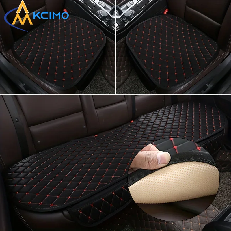 

3Pcs Universal Car Seat Cover, Breathable Cotton Linen Seat Cushion Pad, Comfortable Auto Interior Protector for All Vehicles