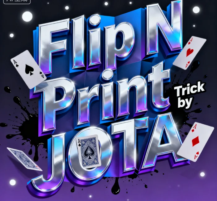 

Профессиональный трюк с принтом Flip N — волшебный трюк крупным планом для выступлений фокусников на сцене, улице и баре