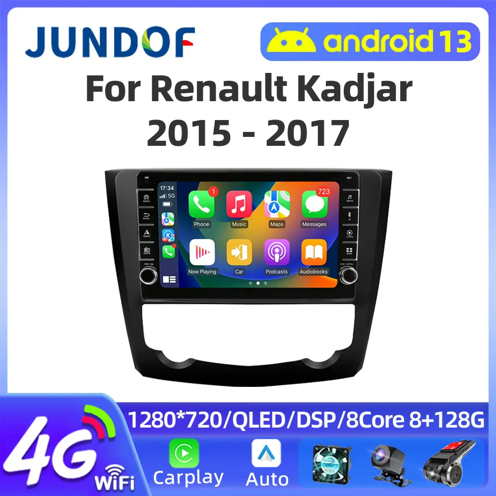 

2 Din Android 13 Car Radio For Renault Kadjar 2015-2017 Autoradio Multimedia Player Carplay 4G-LET GPS Navi GPS RDS DSP 7862