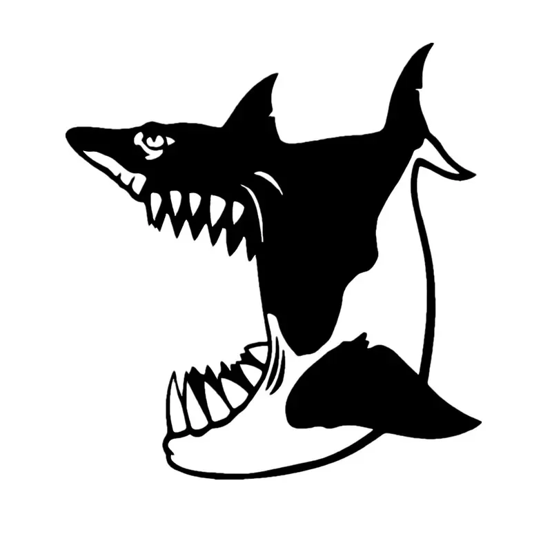

Personality Funny Car Sticker Paper Mouth Shark Fashion Car Decoration Cover Scratch Pvc Sticker Black/white, 14cm * 14cm