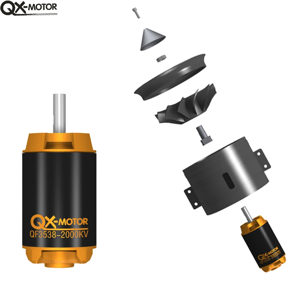 QX-Motor 80mm EDF 24V QF3538 12 Blades Fan 2000KV 6s Brushless Motor with 120A ESC For Aircraft remote control toy spare parts