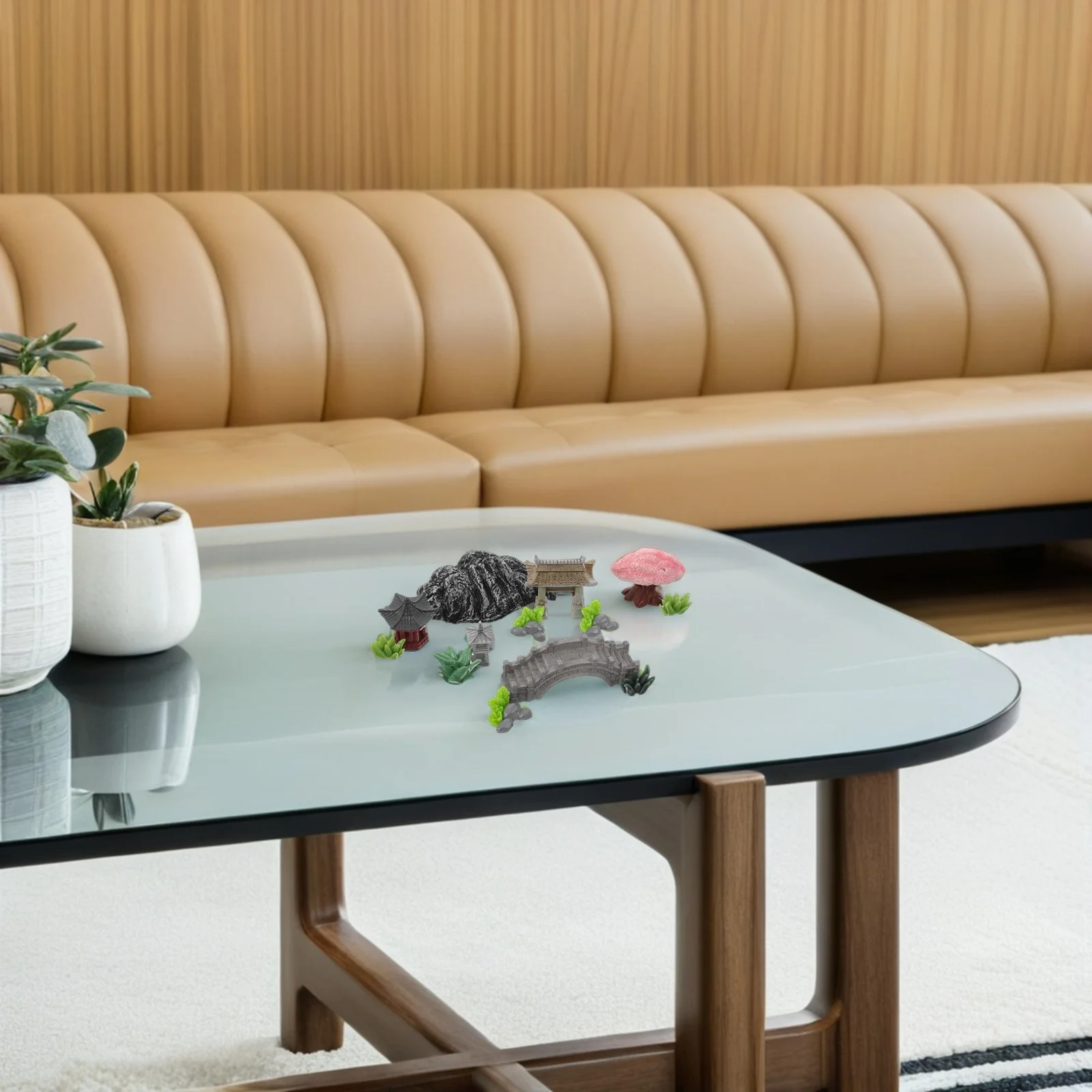 

1Set Chinese Miniature Zen Garden Rockery Pagoda Ornament for Bonsai Terrarium Fairy Garden Home Office Decoration