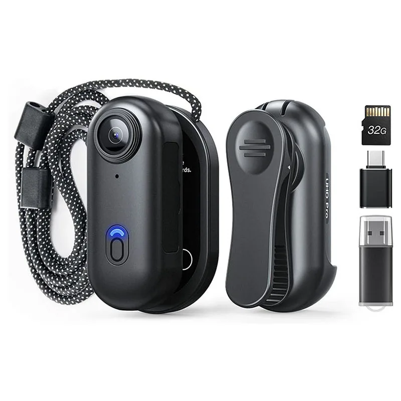 

BOBLOV High Quality W4 2K Wearable 32GB Recording Body Cam Mini Security Body Worn Camera for Lecture Traveling