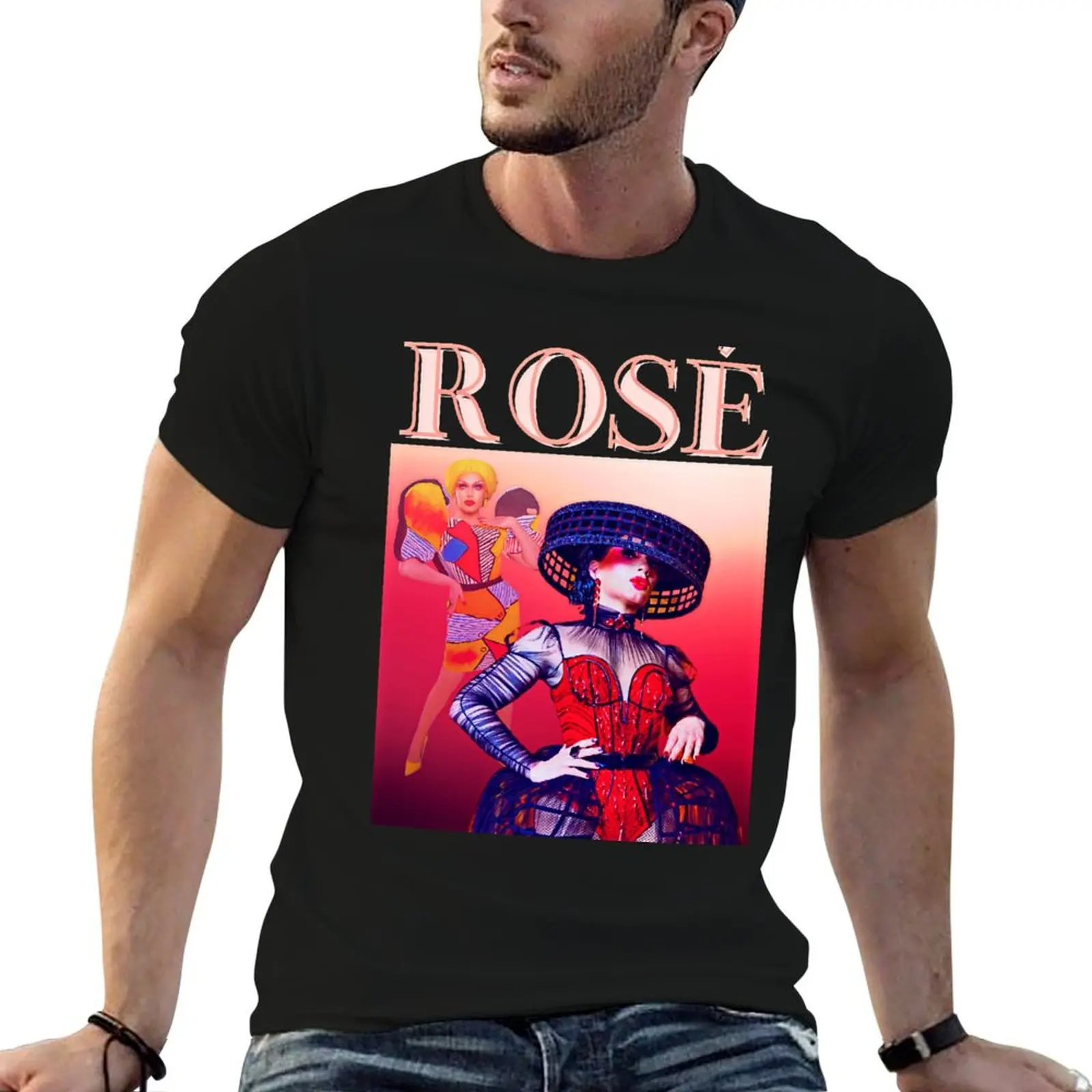 Camiseta con diseño de rosa de inspiración retro de la temporada 13 de RuPaul's Drag Race, camiseta de diseñador para hombre
