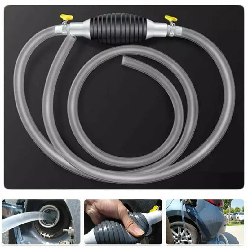 1.5m Manual Hand Siphon Barrel Pump Hose Fuels Petrol Syphon Transfer Oil Easy Tools Auto Replacement Parts