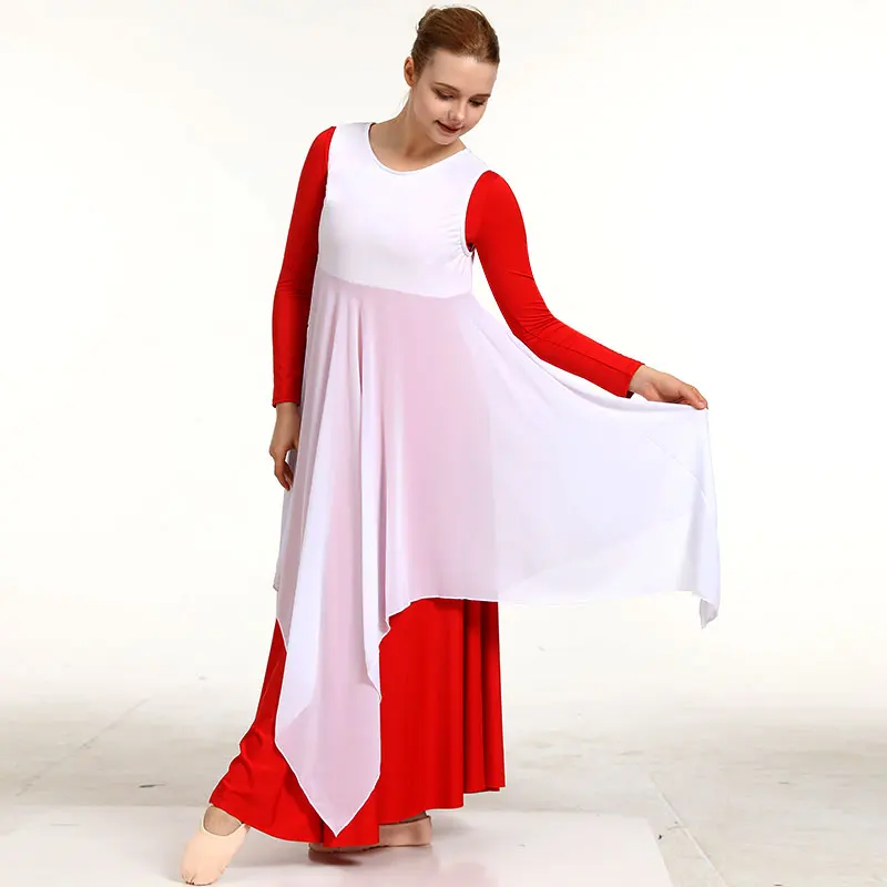 Women's Round Neck Style Tank Praise Worship Modern Dance Liturgical Pullover Loose Hem Women Praise Dance Vest