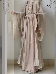 Cotton&Linen Hanfu Dress Women Chinese Traditional 2pcs Robe Hanfu Halloween Cosplay Costume Autumn Housewear greyRobe Plus Size