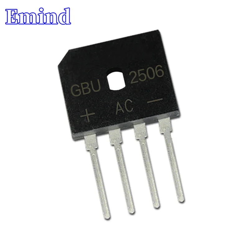 

5Pcs GBU2506 Bridge Rectifier 25A/600V GBU25J Bridge Stack Cutable Feet GBU Footprint Flat Bridge