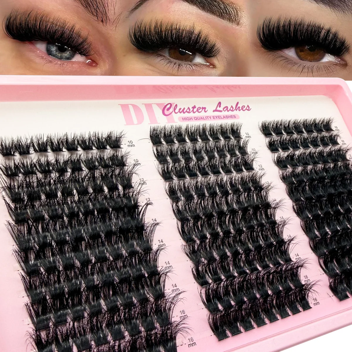 HBZGTLAD neue 100D-200D 5D Flauschige Wimpernbündel, dicke, flauschige, geschwungene Wimpernverlängerung, Einzelwimpern, Cat-Eye-Wimpern