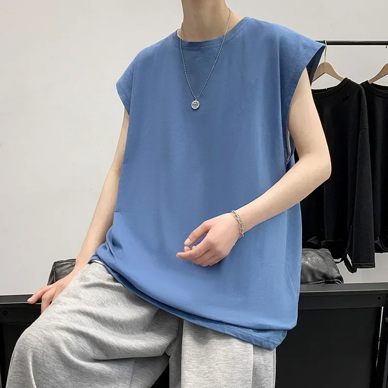 Tanque de Algodão dos homens Top Casual Wear Verão Mens Sem Mangas T shirt Oversized White Man Clothing 5XL Tamanho Grande Colete Esportivo