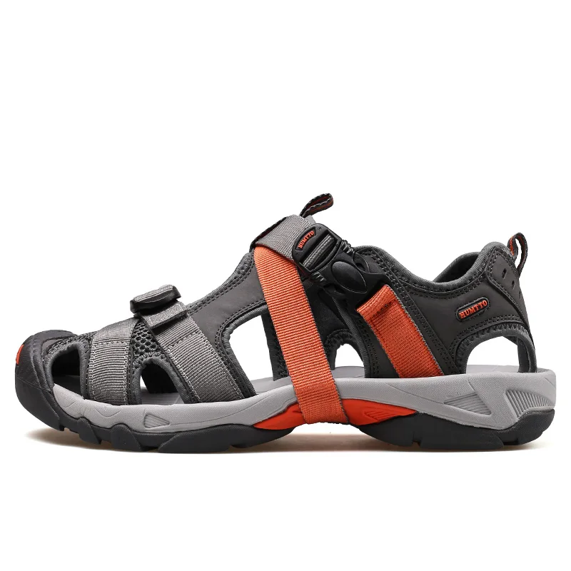 HUMTTO Summer Flat Sandals Men Luxury Designer Casual Shoes for Man Brand Breathable Quick Dry Outdoor Beach Black Mens Sandals