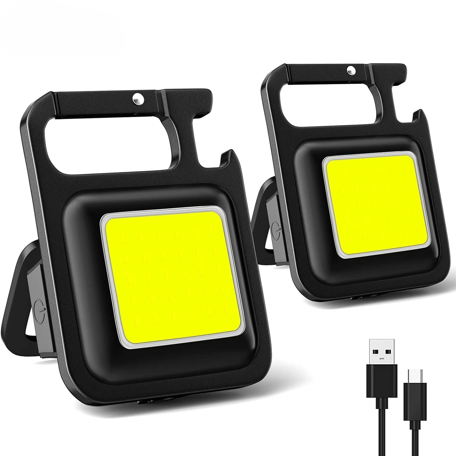 Mini llavero de luz COB para trabajo, linterna portátil impermeable, lámparas de bolsillo, linterna ultrabrillante, sacacorchos para acampar