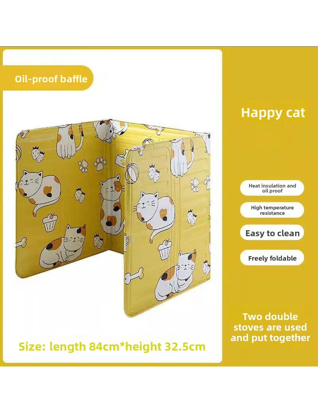 3PCS Kitchen oil baffle, stove oil baffle, aluminum foil insulation board, oil barrier board, foldable gas stove oil block view 6
