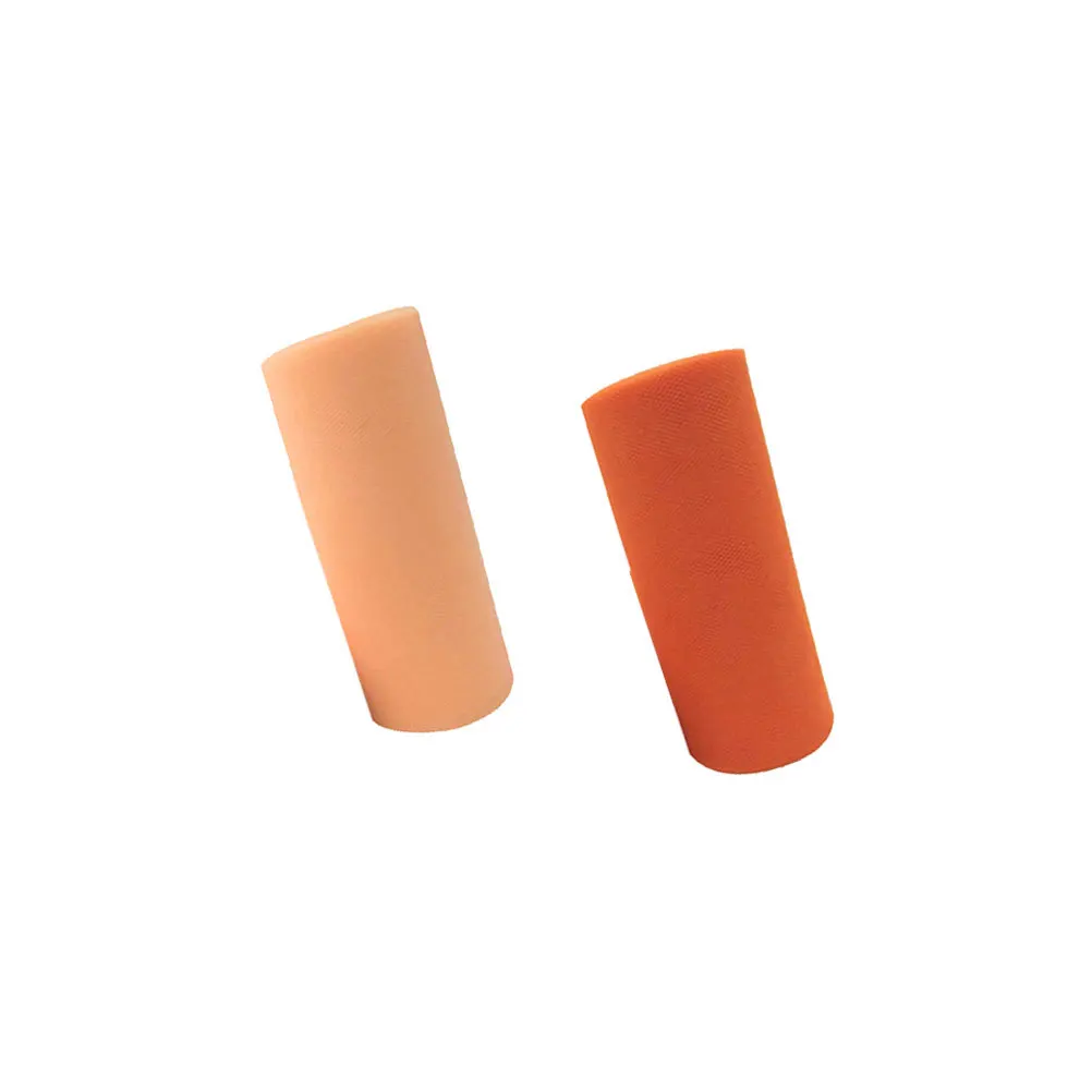 

2Pcs 6 Inch Tulle Rolls Light Orange DIY Wedding Decor Gauze Fabric Party Favors Floral Designs Not Easy to Fade