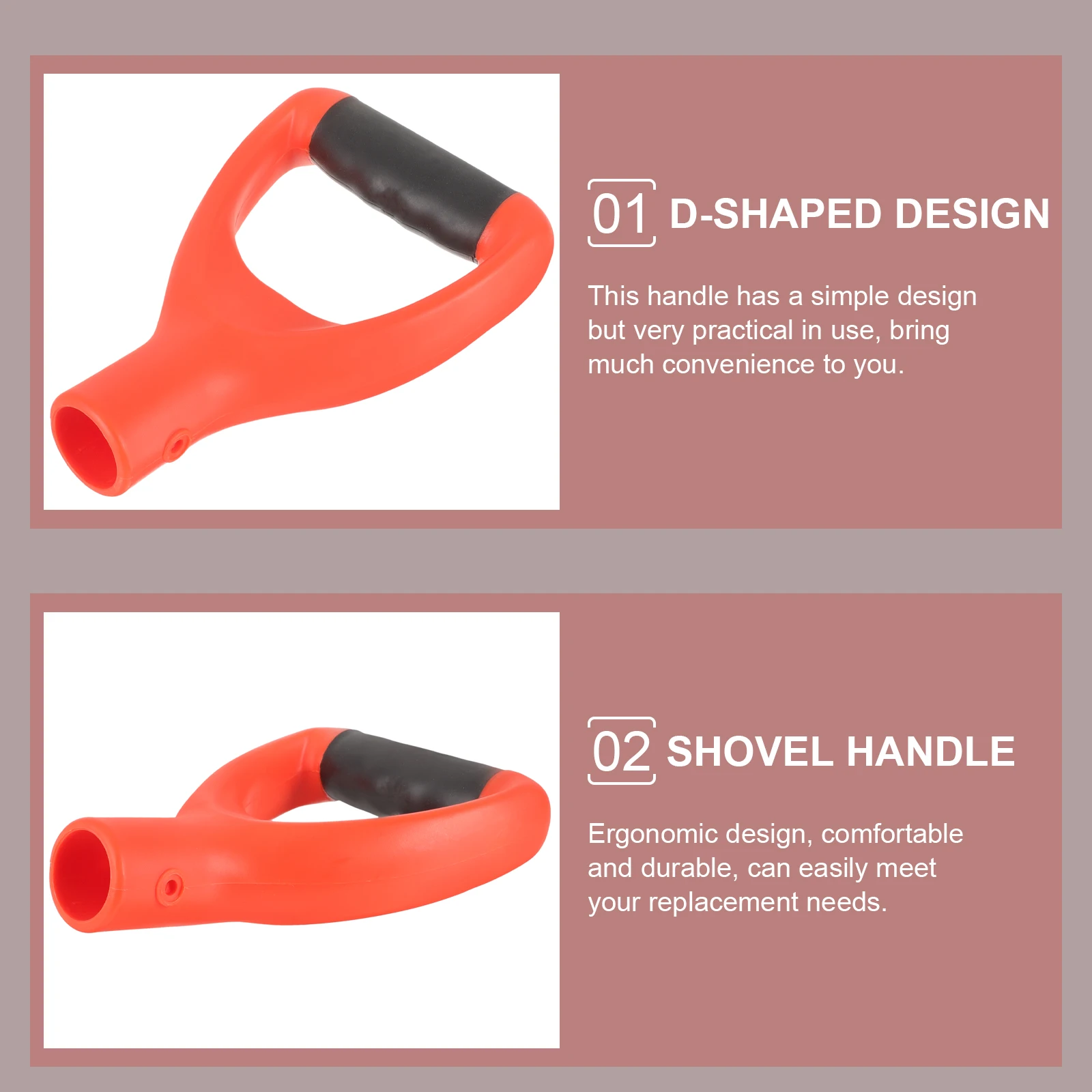 

D Shaped Handle PVC Ergonomic Spade Replacement for Digging Raking Garden Tools Digging Raking Tools Shovel Accessories