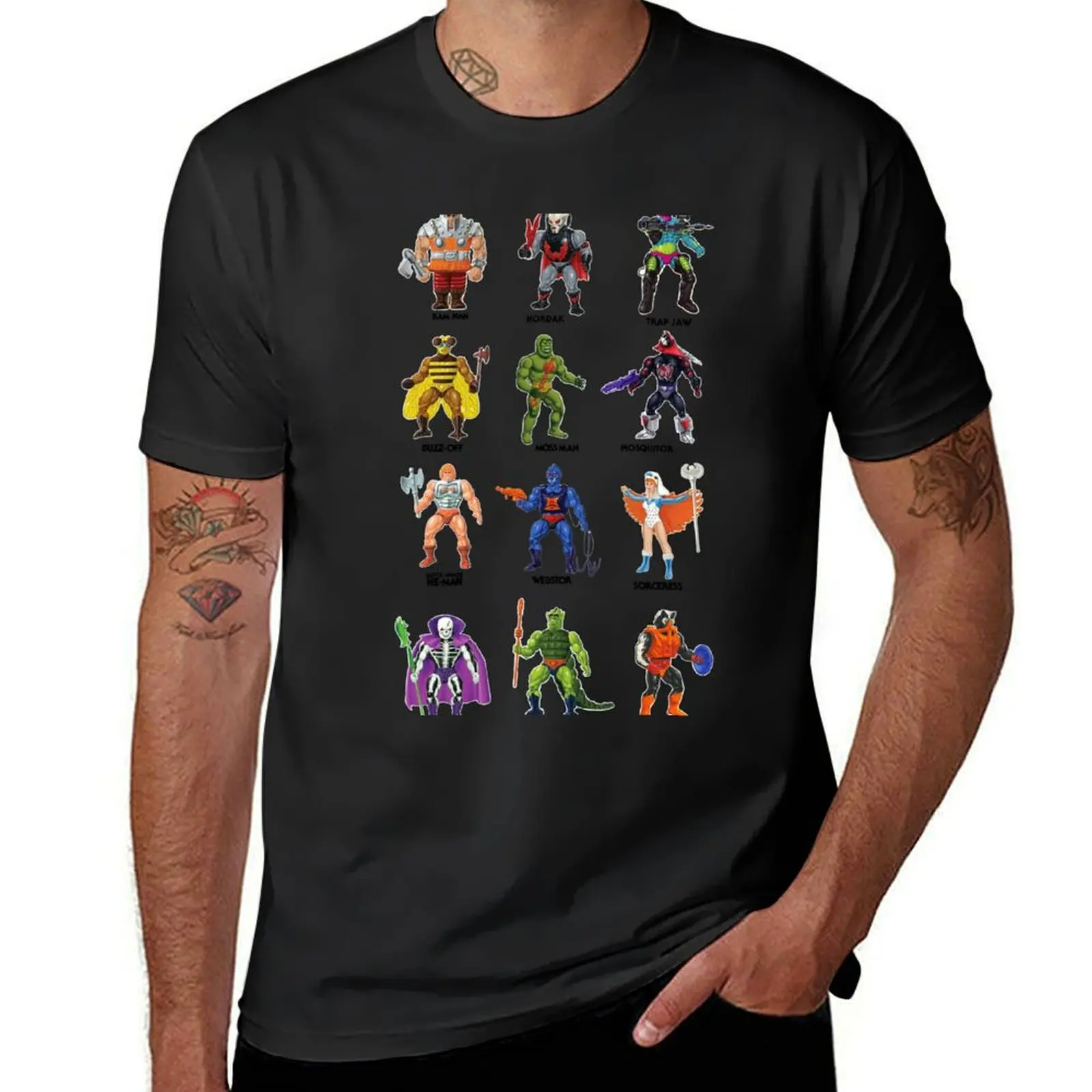 

Vintage Style Masters of the Universe HE MAN & SHE RA Cast art T-Shirt animal prinfor boys cute clothes customizeds t shirts men