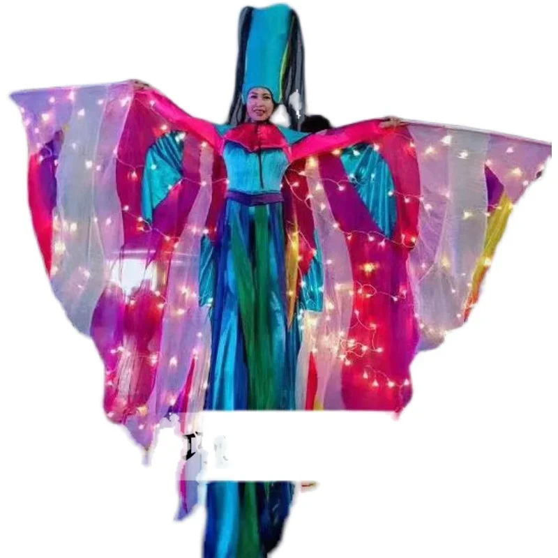 Glowing colorful wings parade costume performance props Festival theme parade performance Shang Yan