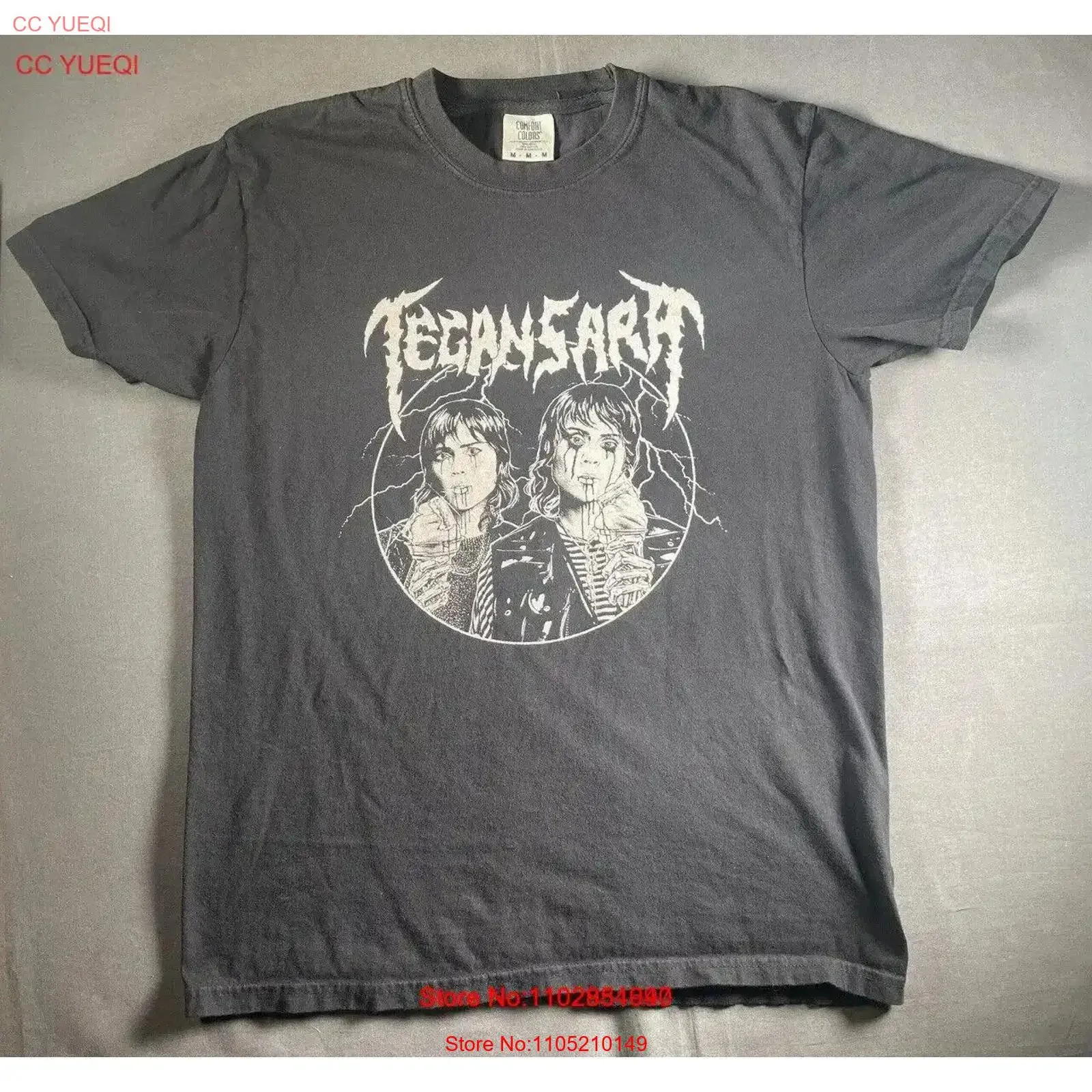 تي شيرت تيجان وسارة للبالغين متوسط الحجم معدني Crybabies Indie Band عتيق مغسول موضة ملابس الشارع قابلة للتنفس للجنسين كاجوال #1