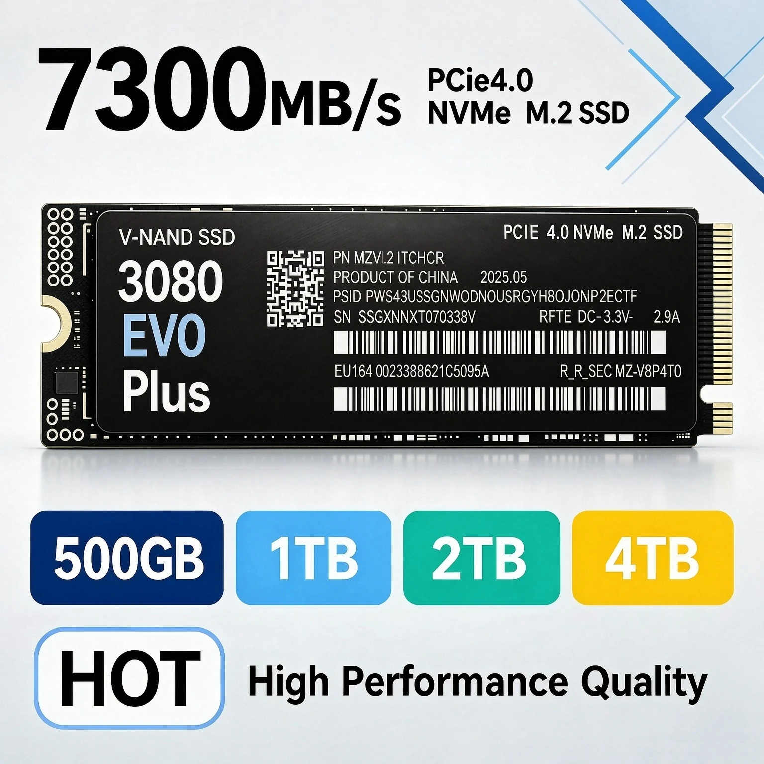 3080 EVO Plus M.2 2280 NVMe SSD PCIe4.0 x4 7300MB/s TLC 3D NAND 1TB 2TB Gaming Solid State Drive for PS5 Desktop Laptop PC
