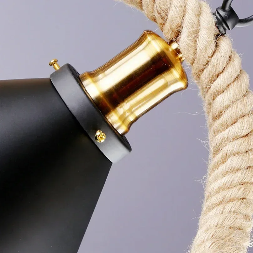 Industrial Rústico Pendant Lights, Suspended Luminaire, Hemp Rope, Lâmpada Interior, Para Sala, Hanging Rope Lights for Living, Dining and Home